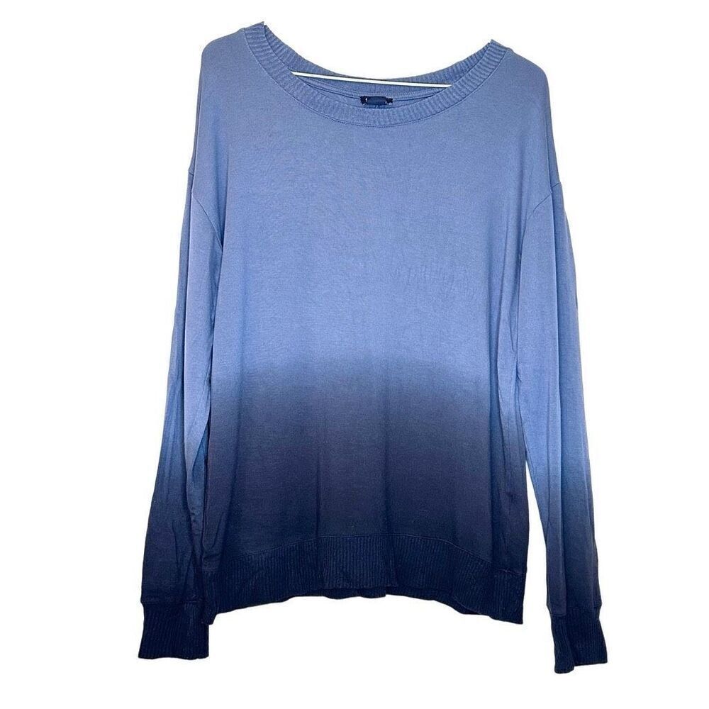 Splendid Long Sleeve Boat Neck Pullover Soft Hombre Blue Sweatshirt Size Medium